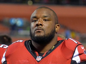 In this Aug. 18, 2016, file photo, Atlanta Falcons defensive tackle Ra’Shede Hageman (77) walks off the field after a preseason football game against the Cleveland Browns. (AP Photo/David Richard, File)