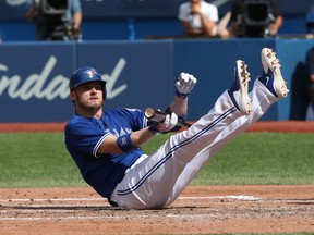 Blue Jays' Josh Donaldson was taken out of the lineup for his team's series opener against the Tampa Bay Rays as he is "banged up." (GETTY IMAGES)