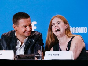 Actors Jeremy Renner and Amy Adams at the press conference for 'Arrival' , during the Toronto International Film Festival in Toronto on Monday September 12, 2016. Stan Behal/Toronto Sun/Postmedia Network
