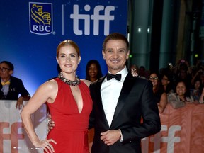 Actors Amy Adams (L) and Jeremy Renner attend the "Arrival" premiere during the 2016 Toronto International Film Festival at Roy Thomson Hall on September 12, 2016 in Toronto, Canada. (Photo by Alberto E. Rodriguez/Getty Images)