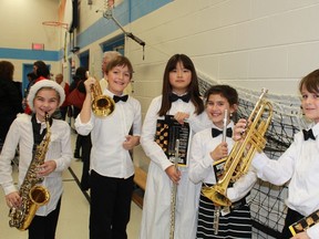 Members of the Lakeroad Lions Band's junior band rejoice following a performance.
CARL HNATYSHYN/SARNIA THIS WEEK