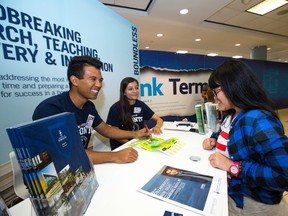 University of Toronto hosted a booth at Pearson Airport.  Johnny Guatto/University of Toronto photo