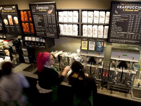 Starbucks Canada announces it will include calorie information on menu boards at all Starbucks Canada locations beginning September 29, 2016. The Canadian Press Images PHOTO/Starbucks Canada