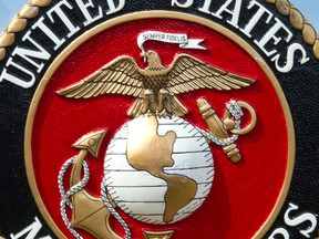 The US Marine Corps logo is seen March 9th, 2012, at the US Marine Corps Base Quantico. (PAUL J. RICHARDS/AFP/Getty Images)