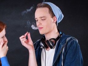 Fewer teens smoke tobacco, but pot use popular. (Getty)