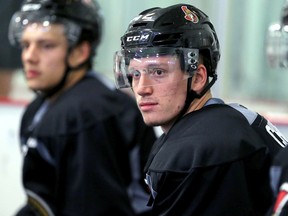 Thomas Chabot (centre) will attend the Senators' rookie camp this week looking to make an impression. (Julie Oliver)