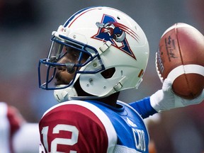 Montreal Alouettes’ quarterback Rakeem Cato passes against the B.C. Lions during a CFL game in Vancouver on Friday September 9, 2016. (THE CANADIAN PRESS/Darryl Dyck)