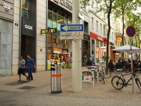 In Vienna's Mariahilferstrasse, there's an abundance of parking —  for bikes that is.