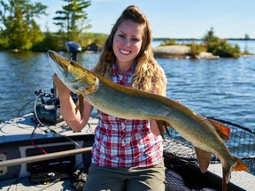 Ashley Rae with a muskie caught and released in the Kawarthas region.
(Supplied photo)