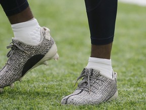 DeAndre Hopkins of the Houston Texans warms up before playing the Chicago Bears at NRG Stadium on September 11, 2016 in Houston, Texas. Hopkins is wearing a special pair of Yeezy cleats by Kanye West. (Photo by Thomas B. Shea/Getty Images)