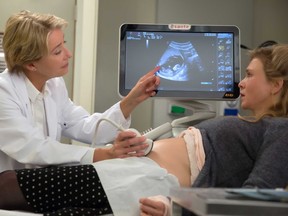 This image released by Universal Pictures shows Emma Thompson, left, and Renee Zellweger in a scene from "Bridget Jones's Baby."