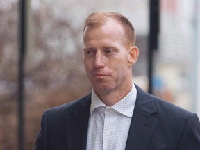 Travis Vader arrives at court in Edmonton on March 8, 2016. (THE CANADIAN PRESS/Amber Bracken)