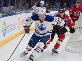 Greg Chase had a rocky start to Oilers training camp last season with a number of bad penalties at the prospects tournament in Penticton, B.C. (File)