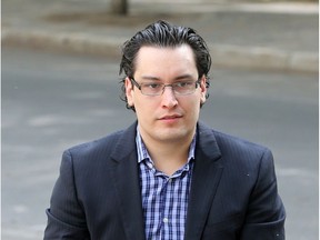 Joshua Petrin, accused of first-degree murder of Lorry Santos, enters Queen's Bench Courthouse in Saskatoon in a file pic from Friday, June 12, 2015. (Greg Pender/The StarPhoenix)