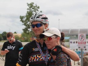 Submitted Photo
Damon and Lisa Allen at a Tour for Kids fundraiser. Damon is currently working his way across the country as part of the Sears National Kids Cancer Ride and is expected to reach the Belleville Distribution Centre on Monday at 4 p.m.
