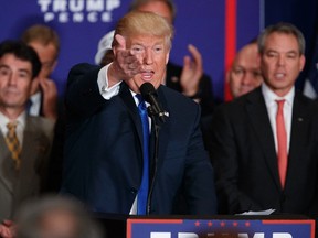 Republican presidential candidate Donald Trump speaks during a campaign event at Trump International Hotel, Friday, Sept. 16, 2016, in Washington. (AP Photo/ Evan Vucci)