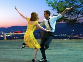 Ryan Gosling and Emma Stone in a scene from "La La Land." (Handout photo)