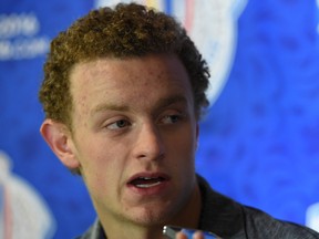 Jack Eichel of Team North America answer questions during Media day for the World Cup of Hockey at the Air Canada Centre in Toronto on Sept. 15, 2016. (Minas Panagiotakis/Getty Images)