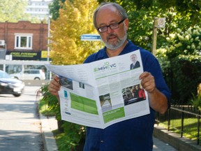 Toronto Councillor Joe Mihevc with his Spring 2016 newsletter which was sent to constituents in his ward, St. Paul's (Ward 21). (JACK BOLAND, Toronto Sun)
