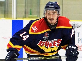 Brent House had five goals for the Wellington Dukes in back-to-back OJHL victories last weekend. (OJHL Images)