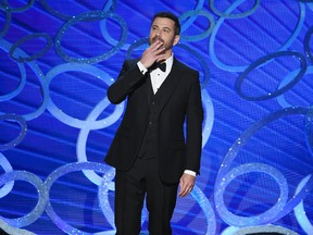 Host Jimmy Kimmel speaks onstage during the 68th Annual Primetime Emmy Awards at Microsoft Theater on September 18, 2016 in Los Angeles, California. (Photo by Kevin Winter/Getty Images)