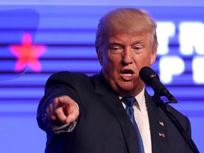 Republican presidential candidate Donald Trump speaks during a rally at the James L. Knight Center on September 16, 2016 in Miami, Florida. (Photo by Joe Raedle/Getty Images)