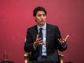 Prime Minister Justin Trudeau answers a question during a Canada-Hong Kong business luncheon during his visit to Hong Kong on September 6, 2016. (ANTHONY WALLACE/AFP/Getty Images)