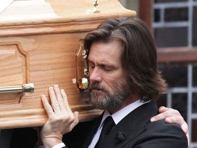 Jim Carrey attends the funeral of Cathriona White on Oct. 10, 2015, in Cappawhite, Tipperary, Ireland.  (Debbie Hickey/Getty Images)