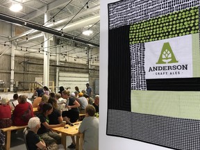 Customers of Anderson Craft Ales (seen here enjoying the local brewery’s product) are looking forward to the release of their first seasonal brew, Autumn Ale, during a special Oktoberfest-themed event to be held during the first weekend in October.