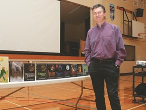 Author Shane Peacock visits the Cultural-Recreational Centre and spoke to a full house of students from Vulcan Prairieview Elementary School, Country Central High School, Milo and Arrowwood on the beauty of reading and story telling.