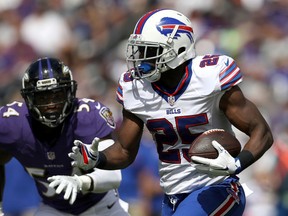 LeSean McCoy of the Buffalo Bills carries the ball against the Baltimore Ravens at M&T Bank Stadium on September 11, 2016 in Baltimore. (Patrick Smith/Getty Images)