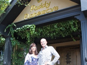 Paddy Flaherty's co-owners Angelyn Smolders and Scott Dargie stand in front of their Sarnia, Irish-themed pub, which turned 20 this year.
CARL HNATYSHYN/SARNIA THIS WEEK