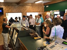 Guests from Ontario, Quebec, and a few from south of the border toured Oxford County with the Rural Oxford Economic Development Corporation, including a stop at Gunn's Hill Cheese on Tuesday, Sept. 20, 2016. (Twitter)