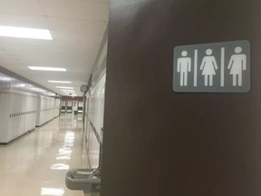 École Secondaire Publique de la Salle, a French-language public high school in Lowertown, has two genderless washrooms.