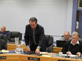 Timmins Coun. Rick Dubeau declined to take part in a special meeting of city council this week when it was decided that he would be removed from council committees for his refusal to apologize for remarks he made last week. Dubeau stood up and walked away from the council table.