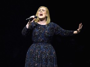 Singer Adele performs on stage during her North American tour at Staples Center on August 5, 2016 in Los Angeles, California. (Kevin Winter/Getty Images for BT PR)