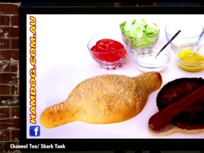 Australian entrepreneur Mark Murray pitched the idea of the "Hamdog" on the Australian version of Shark Tank last year.  (Relax TV/YouTube screengrab)