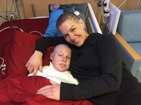 Jonathan Pitre and his mom, Tina Boileau, have shaved their heads after Jonathan's hair began to fall out by the handful following his chemo treatments. TINA BOIILEAU VIA FACEBOOK