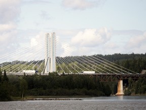 The Nipigon River Bridge carrying part of the Trans-Canada Highway near Nipigon, Ont., is seen Aug. 6, 2016. (THE CANADIAN PRESS/Colin Perkel)