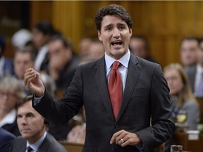 Prime Minister Justin Trudeau answers a question during Question Period in the House of Commons in Ottawa on Thursday, September 22, 2016. THE CANADIAN PRESS/Adrian Wyld