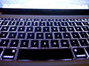A photo of a laptop keyboard is shown in a photo taken September 7, 2010. (Jim Wells/ Calgary Sun)