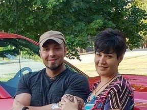 Luc Tieman, left, is charged with killing his wife, Valerie, right. He told police he watched her overdose, but an autopsy shows she was shot twice in the head. (Maine State Police/Facebook photo)