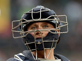 Seattle Mariners catcher Steve Clevenger during the second inning of a baseball game against the Detroit Tigers in Detroit on  June 22, 2016. (Jorge Lemus/NurPhoto via Getty Images)
