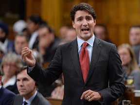 Prime Minister Justin Trudeau answers a question during Question Period in the House of Commons in Ottawa on Thursday, September 22, 2016. THE CANADIAN PRESS/Adrian Wyld