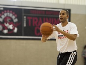 Jama Mahlalela, assistant coach with the Toronto Raptors in action during the team's training camp at Fortius Sport & Health in Burnaby, BC, October, 1, 2013. (Richard Lam/PNG)