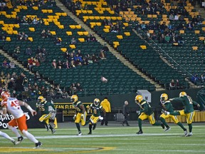 There are plenty of empty seats at Commonwealth Stadium in Edmonton Friday, September 23, 2016 as the Eskimos host the B.C. Lions in their second-last home game of the year.