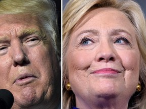 This combination of images shows Republican presidential nominee Donald Trump and Democratic presidential nominee Hillary Clinton. (AFP/Getty Images)