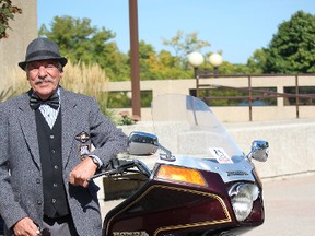 Jerry Baljeu gets ready to ride in Sunday’s Distinguished Gentlemen’s Ride in Sarnia-Lambton, a fundraiser in the battle against prostate cancer. (Neil Bowen/Sarnia Observer)