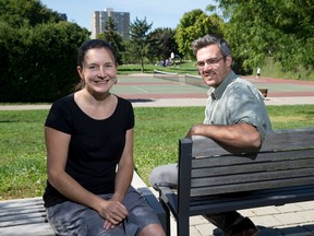 Lila Neumann, a member of the Piccadilly Area Neighbourhood Association, and city community development supervisor Ryan Craven are working together on the Neighbourhood Decision Making pilot project. (CRAIG GLOVER, The London Free Press)