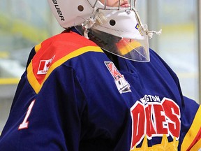 Wellington goaltender Connor Ryckman and his Dukes teammates cross the border this week for the annual Governors Showcase in Buffalo, bringing along a six-game win streak. (OJHL Images)